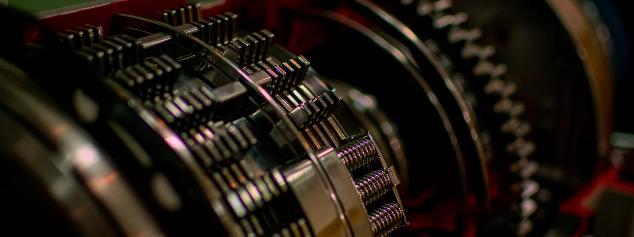 Mechanizm skrzyni biegów w powiększeniu